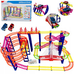 Duży tor samochodowy dla dzieci 2 autka 193 elementy