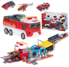 Duży rozkładany transporter Wóz Strażacki Parking Straż Pożarna dla dzieci z akcesoriami