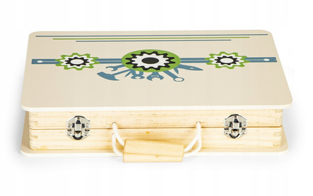 Drewniane narzędzia dla dzieci Warsztat majsterkowicza w skrzynce Zestaw Ecotoys TL80014