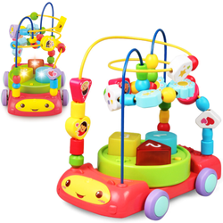 Zabawka logiczno zręcznościowa Kolorowa przeplatanka dla dzieci Autko Mula Sorter 3w1