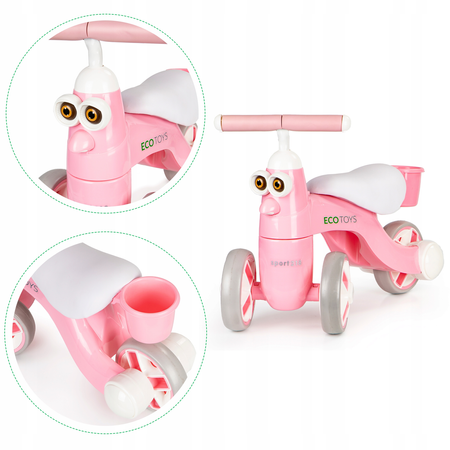 Rower rowerek biegowy dla dzieci chodzik różowy Ecotoys N1009 PINK