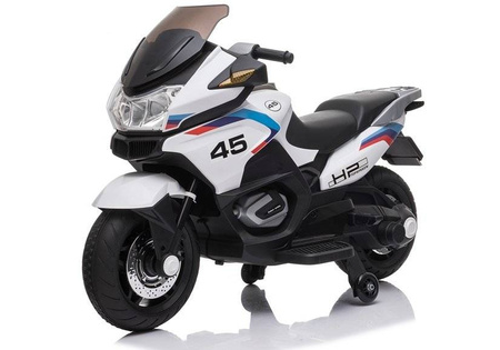 Motor motocykl elektryczny dla dzieci pojazd na akumulator biały XMX609 światła LED
