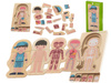 Drewniane puzzle edukacyjne dla dzieci warstwowe Budowa ciała Anatomia człowieka Montessori chłopiec