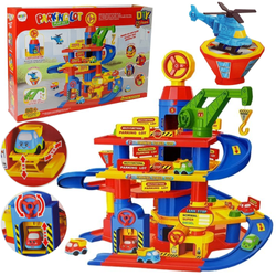 Duży 5-poziomowy garaż Parking Tor samochodowy dla dzieci Autka 85 elementów