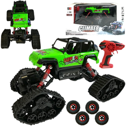 Duży terenowy samochód zdalnie sterowany Jeep Auto RC 4x4 2,4GHz gąsienice zielony