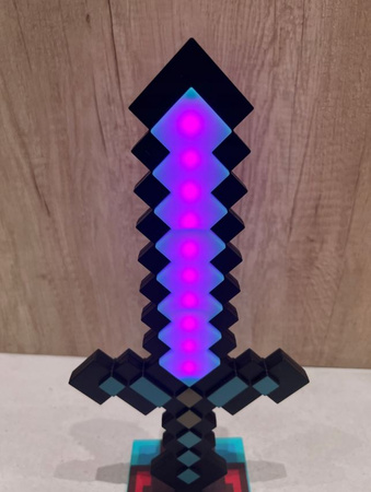 Lampka nocna miecz Minecraft dla dzieci LED 7 kolorów 35 cm