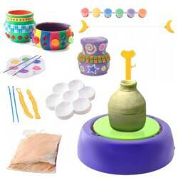 Zestaw garncarski dla dziecka koło garncarskie glina akcesoria