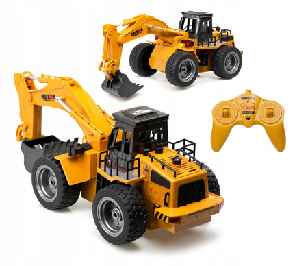 Duża koparka H-Toys 1530 6CH 2.4Ghz RTR 1:18 zdalnie sterowana z ruchomą łyżką i efektami dla dzieci