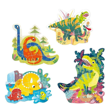 CzuCzu Puzzle Progresywne - Dinozaury 71 el 4 obrazki