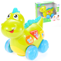 Interaktywny dinozaur na baterie dla dzieci Nauka cyferek i literek HOLA