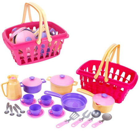 Zestaw akcesoriów kuchennych garnki naczynia koszyk dla dzieci