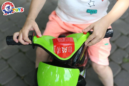 Jeździk motorek biegowy dla dzieci zielony motor Technok 5774