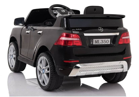 Czarny samochód na akumulator Mercedes ML350 elektryczny Auto dla dzieci światła LED 2 silniki