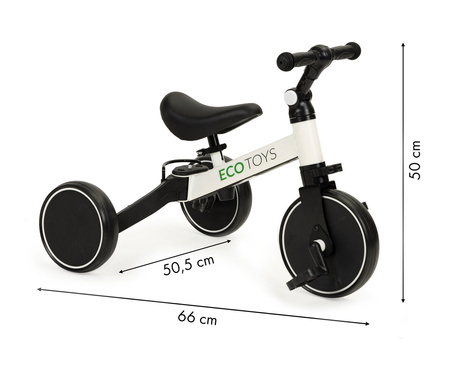 Rowerek biegowy z pedałami Rower trójkołowy dla dzieci 4w1 Ecotoys YM-BB-6 WHITE