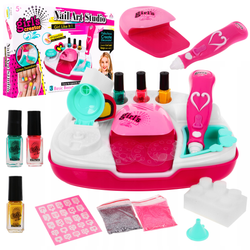 Duży zestaw do malowania paznokci dla dziewczynek z suszarką i akcesoriami