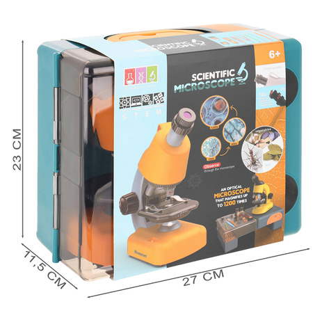 Zabawkowy edukacyjny mikroskop dla dzieci zestaw naukowy walizka