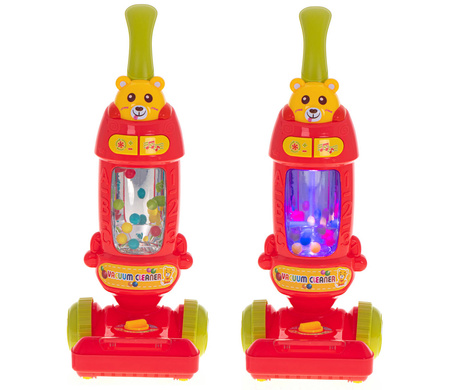 Duży interaktywny czerwony odkurzacz dla dzieci z dźwiękiem i światłem Zestaw do sprzątania