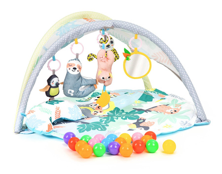 Interaktywna duża mata edukacyjna dla dzieci z piłkami Zwierzątka 5 zawieszek
