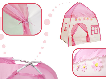 Składany namiot Domek do zabawy - różowy