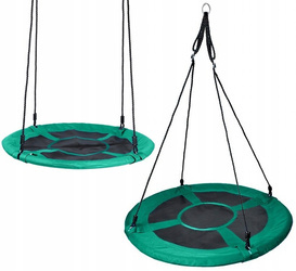 Huśtawka do ogrodu dla dzieci Bocianie gniazdo Krzesło wiszące zielone 110cm FUNFIT