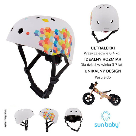Kask rowerowy dla dzieci M z lampką LED Cubic Sun Baby 3-7 lat