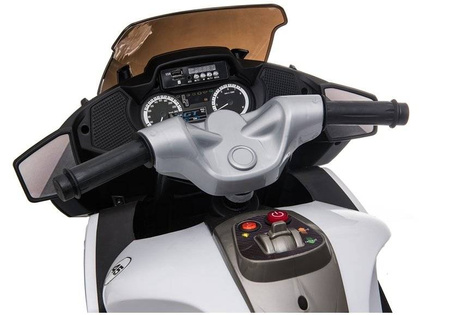 Motor motocykl elektryczny dla dzieci pojazd na akumulator biały XMX609 światła LED
