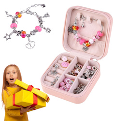 Zestaw kreatywny do robienia biżuterii bransoletek dla dzieci szkatułka bransoletki