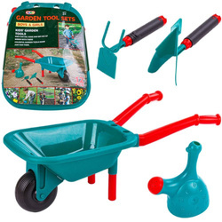 Zestaw małego ogrodnika taczka z narzędziami dla dzieci konewka motyczka 12 el