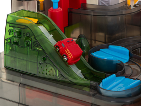 Interaktywny tor samochodowy z przeszkodami dla dzieci 3 samochody Wyścigi pojazdów Światło LED