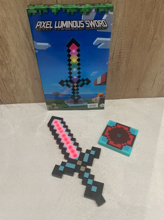 Lampka nocna miecz Minecraft dla dzieci LED 7 kolorów 35 cm