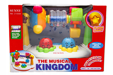 Interaktywna zabawka edukacyjna dla dzieci Grzechotka Muzyczne królestwo Gra i świeci