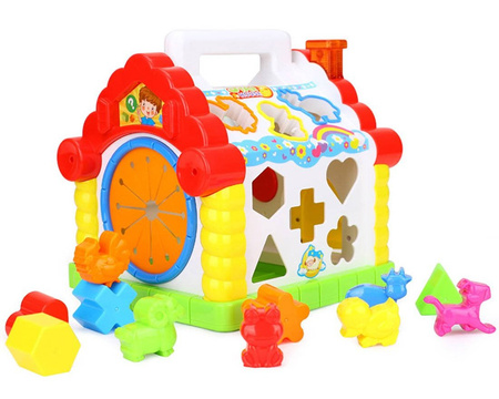 Edukacyjny domek Zabawka interaktywna dla dzieci Sorter z pianinkiem i liczydłem