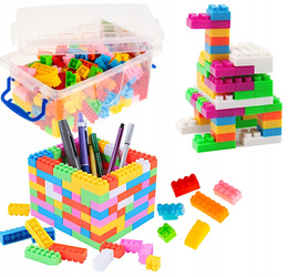 Zestaw klocków konstrukcyjnych dla dzieci klocki przestrzenne do układania w wiaderku 390 el