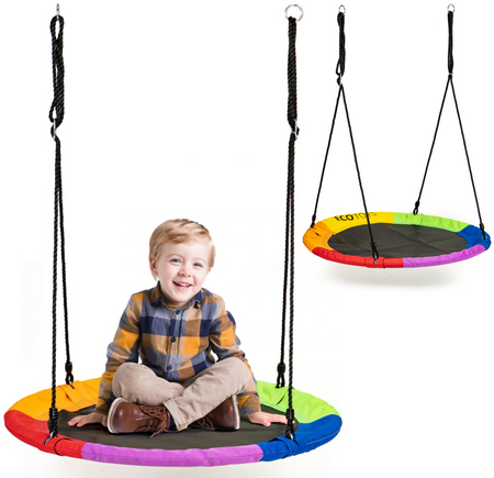 Huśtawka ogrodowa dla dzieci bocianie gniazdo Ecotoys multikolor 110 cm MIR6001-110 MULTI