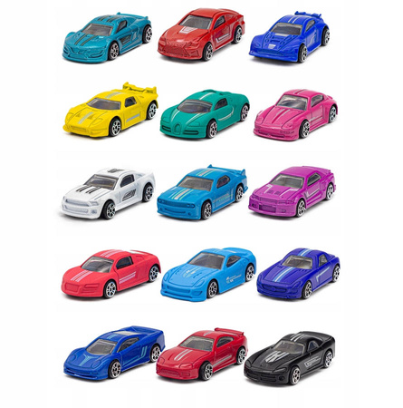 Zestaw pojazdów dla dzieci 16 metalowych samochodów resoraków Kolorowe autka