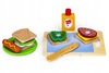 Drewniane jedzenie Kanapka z akcesoriami Zestaw śniadaniowy dla dzieci Ecotoys SAWT18261