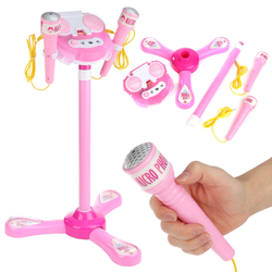 Zestaw do karaoke na statywie dla dziewczynek z 2 mikrofonami