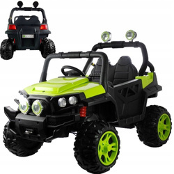 Auto na akumulator samochód terenowy elektryczne dla dzieci 4 silniki światła LED zielono-czarny HL2188