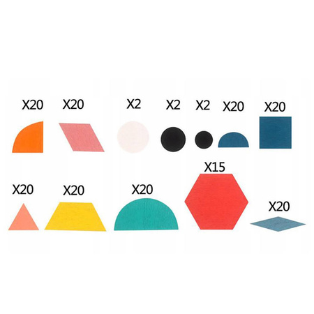 Drewniana układanka Montessori Puzzle Mozaika 180 el