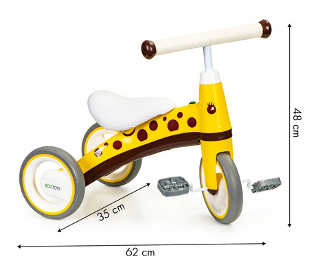 Rowerek biegowy z pedałami Rower trójkołowy dla dzieci Ecotoys żółty LC-V1850 YELLOW