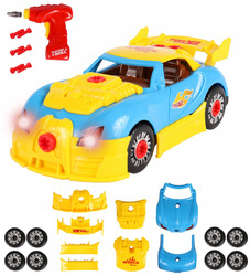 Zabawkowy samochód wyścigowy do skręcania i rozkręcania dla dzieci Zestaw mały majsterkowicz