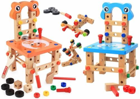 Zestaw majsterkowicza drewniany warsztat krzesełko dla dzieci