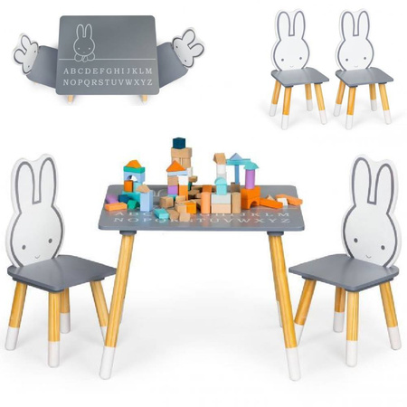 Komplet mebli dziecięcych stół stolik dwa krzesła dla dzieci drewniane Ecotoys