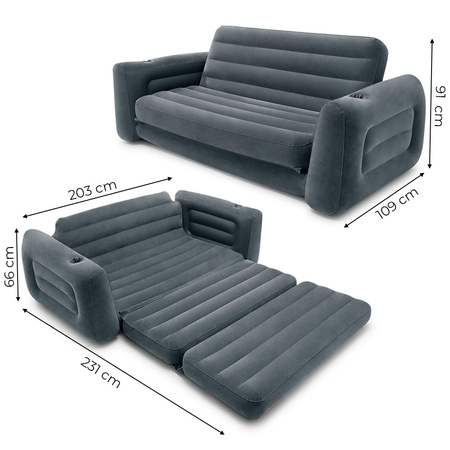 Wygodna dmuchana sofa Łóżko rozkładane Nadmuchiwany materac 2w1  INTEX 66552