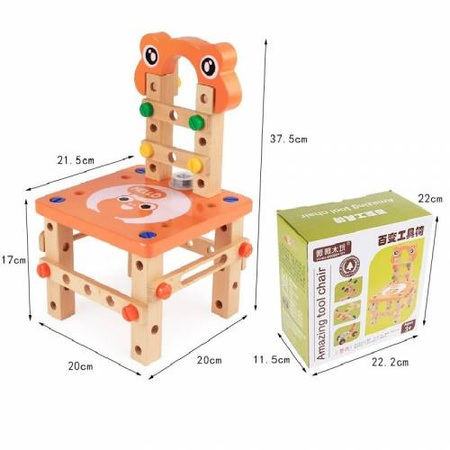 Zestaw majsterkowicza drewniany warsztat krzesełko dla dzieci