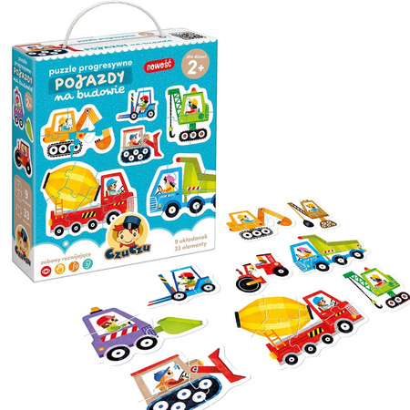 CzuCzu Puzzle Progresywne - Pojazdy na budowie 33 el