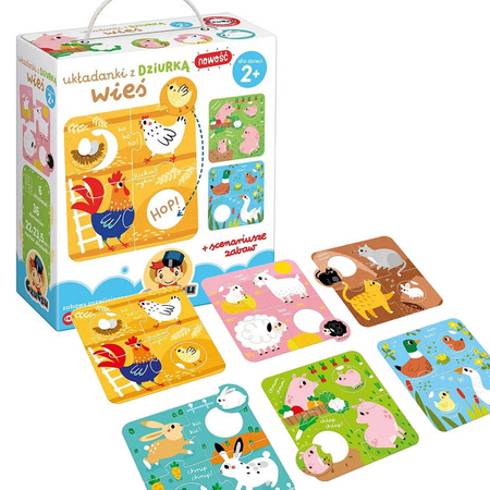 CzuCzu Układanki z dziurką - Wieś - 6 obrazków
