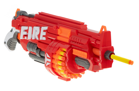 Duży karabin bębenkowy Wyrzutnia na naboje Pistolet na strzałki FIRE dla dzieci 40 nabojów