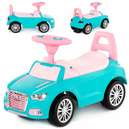 Jeździk chodzik Super Car dla dzieci Samochód z panelem muzycznym WADER Polesie niebieski