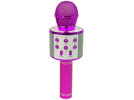Mikrofon bezprzewodowy różowy dla dzieci USB karaoke głośnik nagrywanie